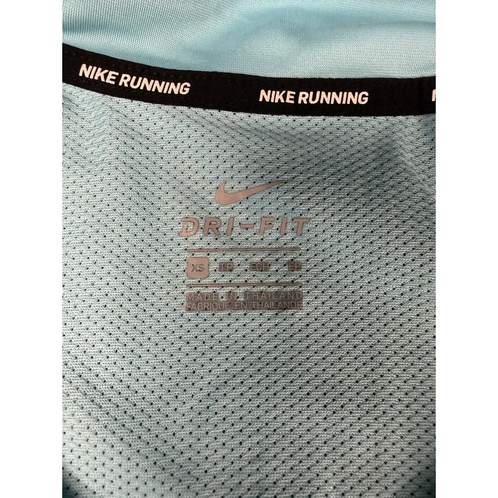 Nike Dri-FIT Running 1/4 Zip Pullover Top Blue Reflective Women's XS
